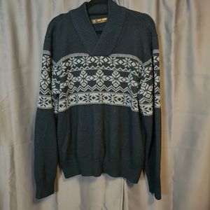 Stacy Adams 2XL 100% Acrylic Men's Pull Over Navy Blue and Gray Sweater